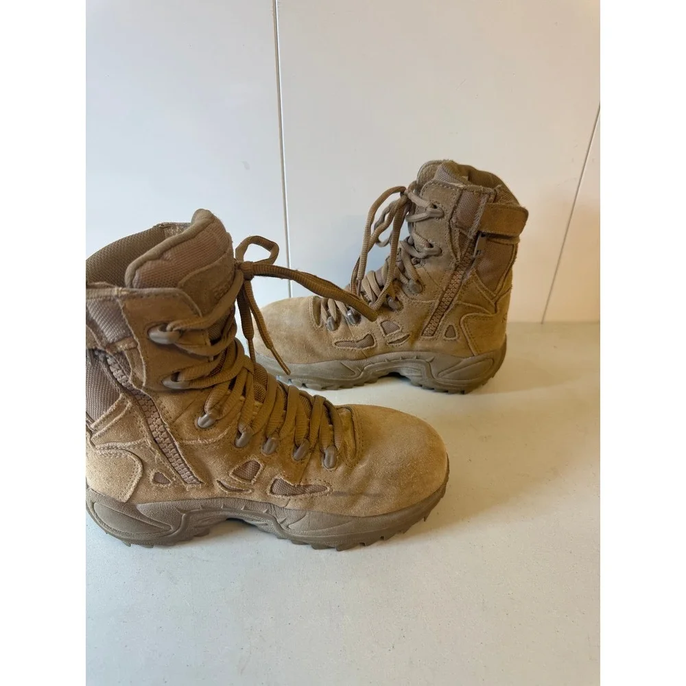 Reebok Work RB8850 Dauntless Tactical Side Zip Boots Coyote Tan Mens 4 Womens 6